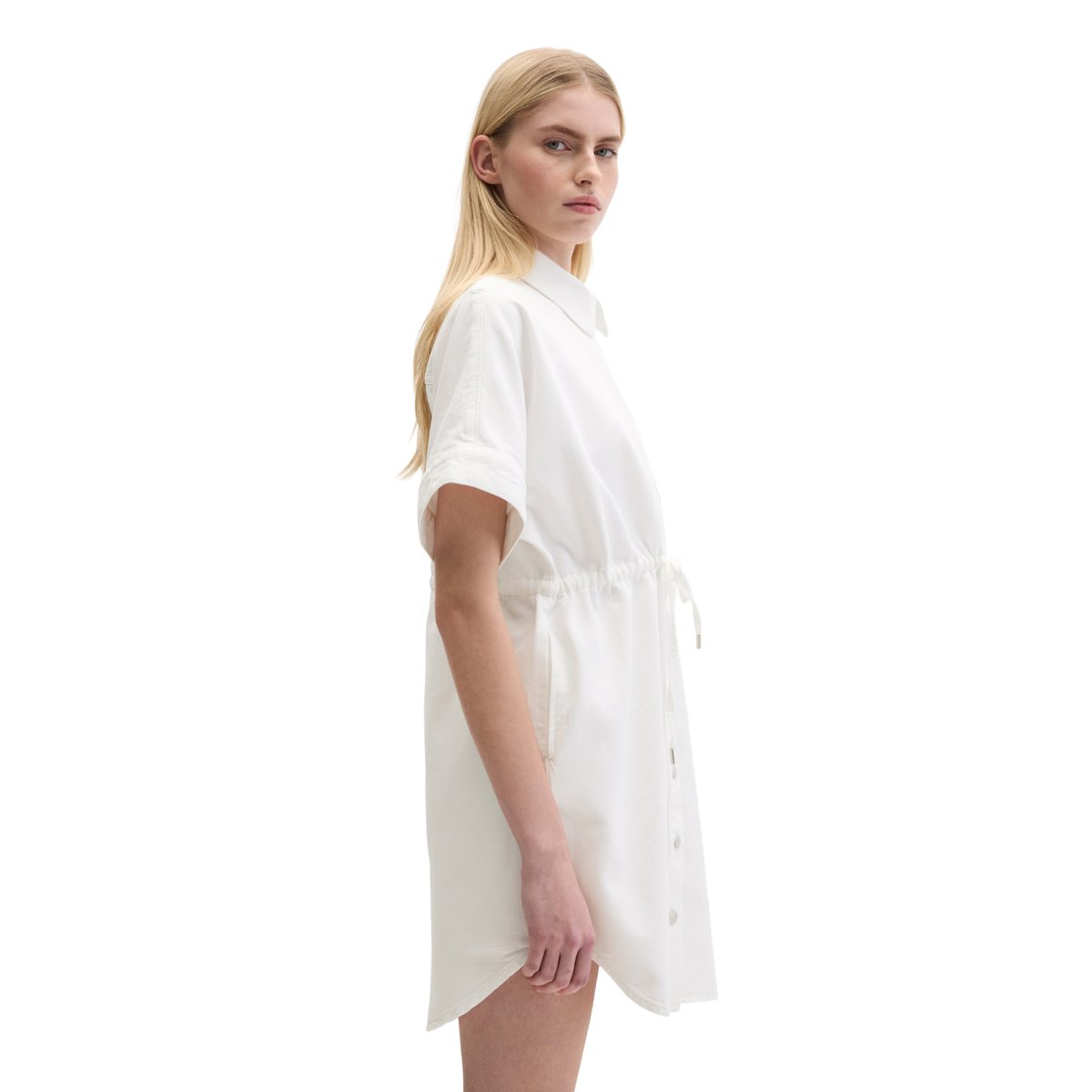 Robe en jean regular en mélange de coton organique et de lyocell blanc, MARC O'POLO