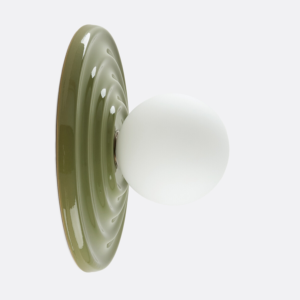 Plafonnier ou applique, en céramique et verre opalin, diamètre 33,2 cm, HOLI kaki, LA REDOUTE INTERIEURS