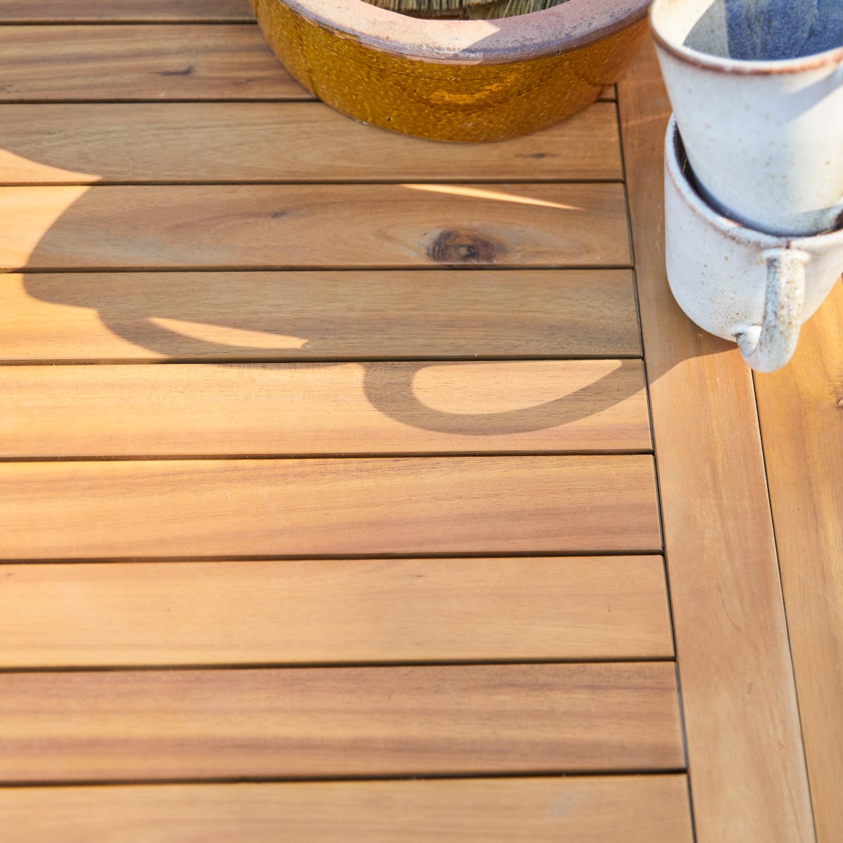 Table de jardin en Acacia massif, CAPRI naturel, TIKAMOON