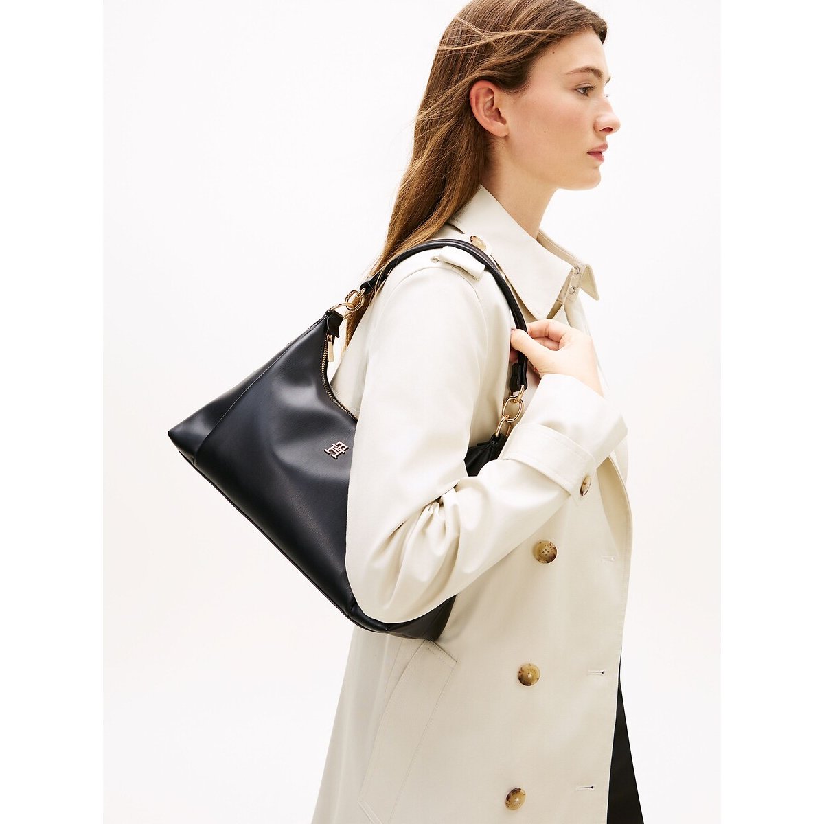 Sac porté épaule, TH ESSENTIAL noir, TOMMY HILFIGER