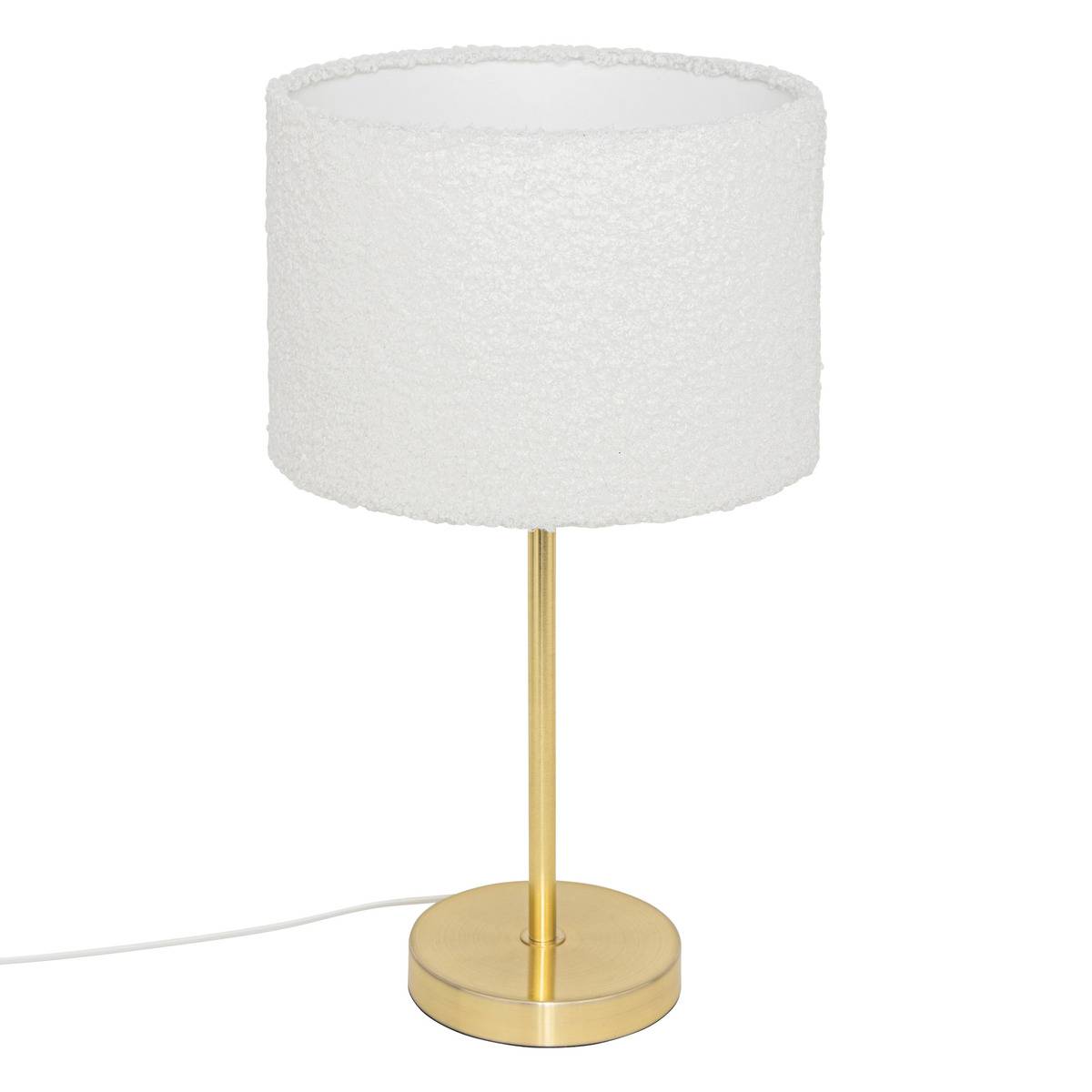 Lampe à poser en métal doré abat-jour bouclette TINA doré, ATMOSPHERA