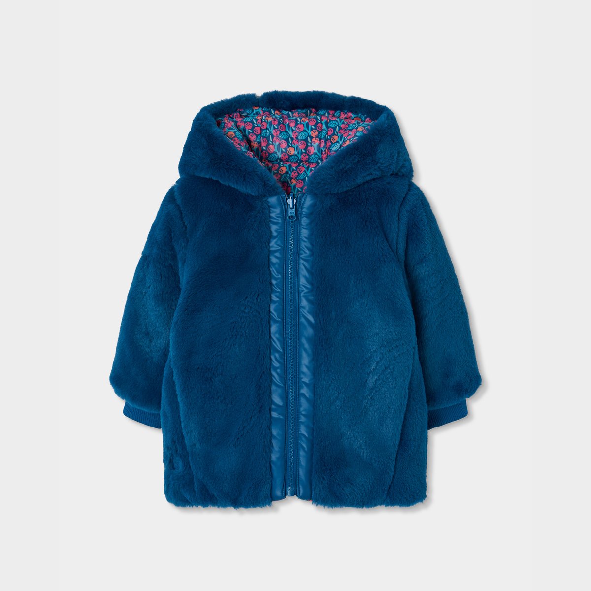 Parka fille réversible tissu technique noir, BOBOLI