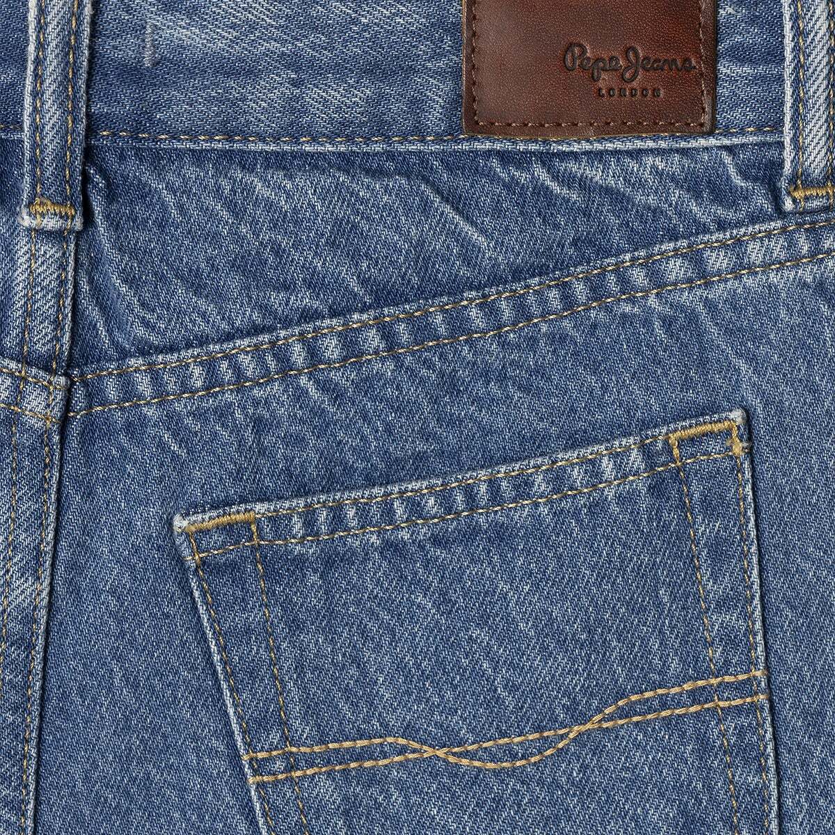 Short En Denim Coupe Décontractée medium blue rigid denim, PEPE JEANS