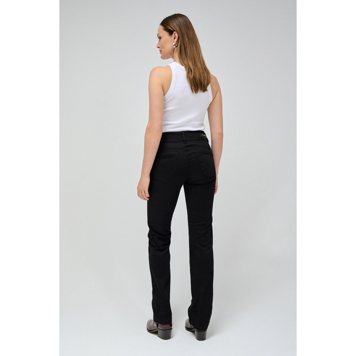 SECRET CHINO PUSH IN DROIT noir, SALSA JEANS