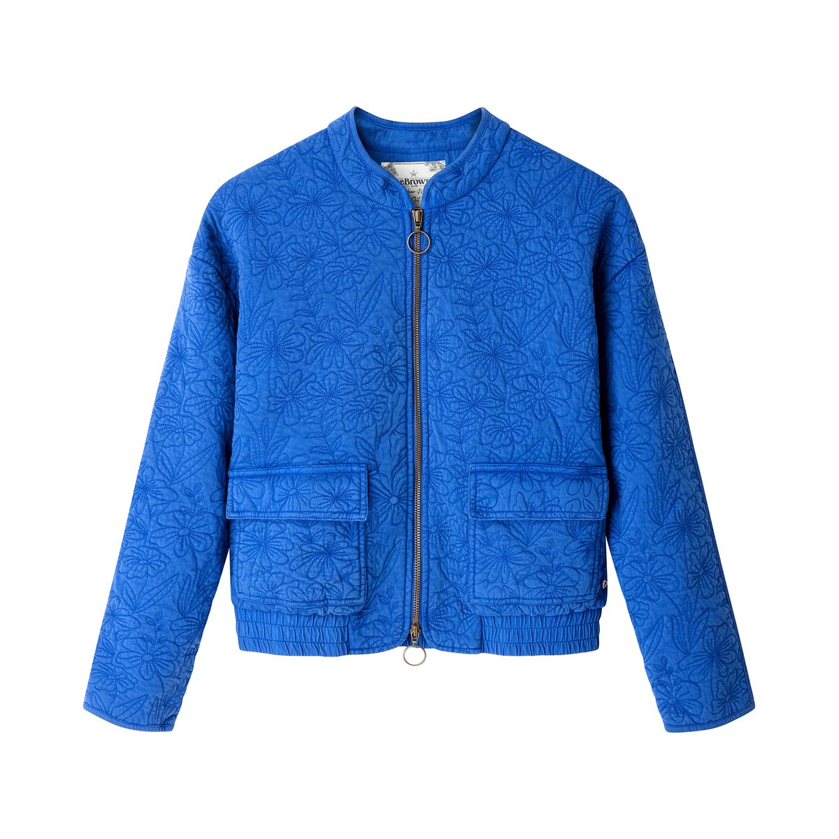 Veste Matelassée Brodée Fleurie Lola bleu, JOE BROWNS