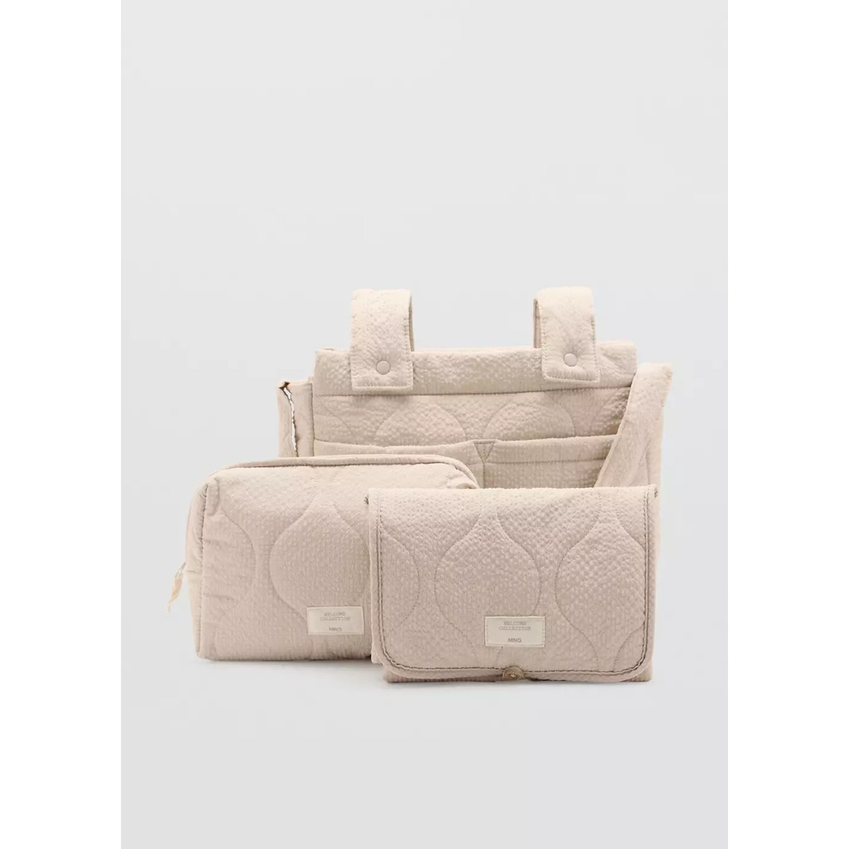 Trousse de toilette avec coutures décoratives beige, MANGO BABY