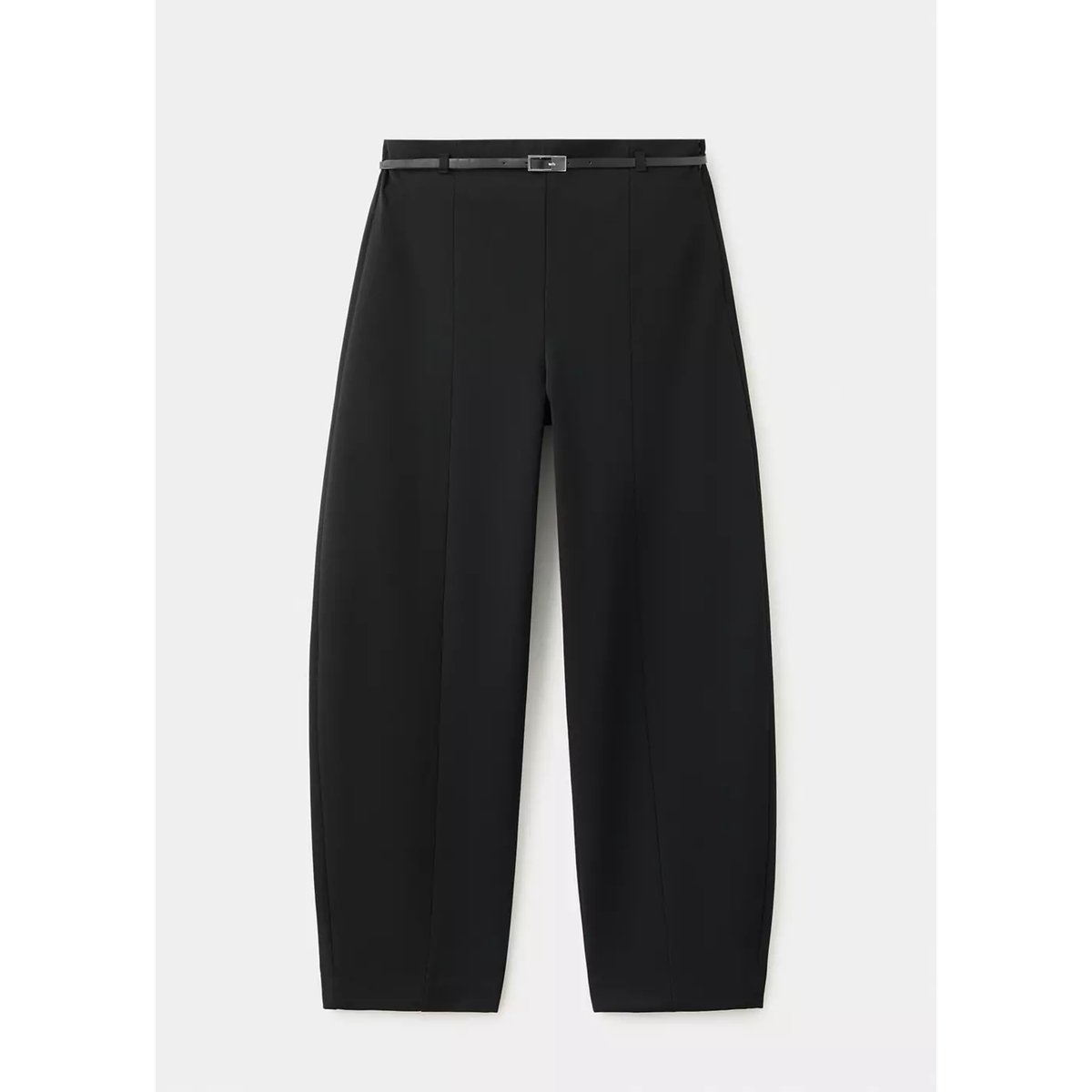Pantalon ballon ceinture à boucle noir, MANGO