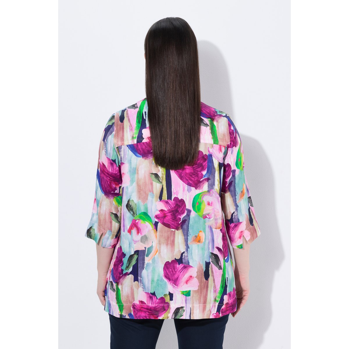 Blouse en satin imprimé baie, ULLA POPKEN