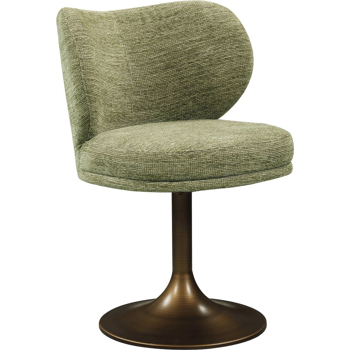 Chaise de repas pivotante tissu doux pistache, RECOLLECTION