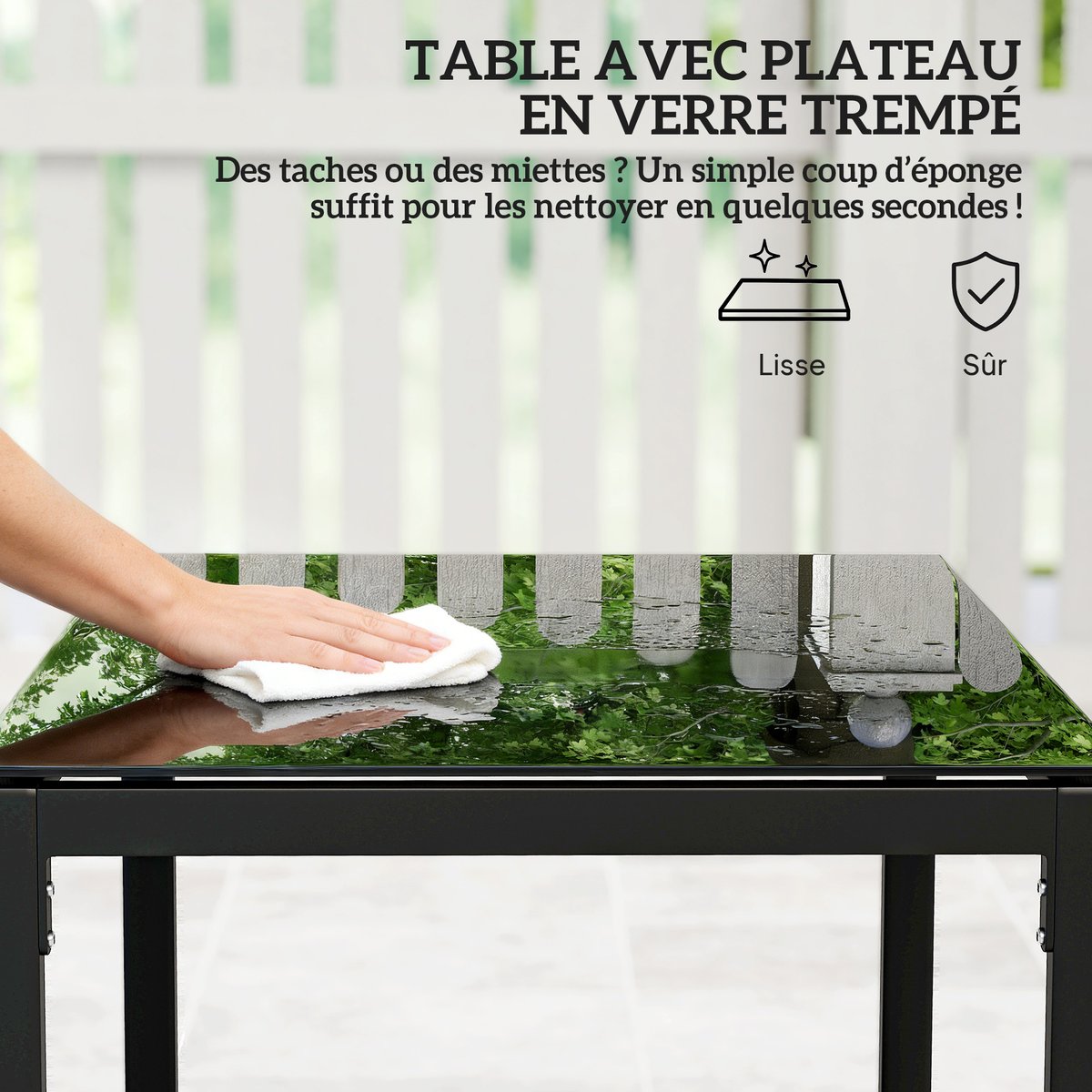 Ensemble de bistro en rotin Acier Marron marron, kaki, noir, OUTSUNNY