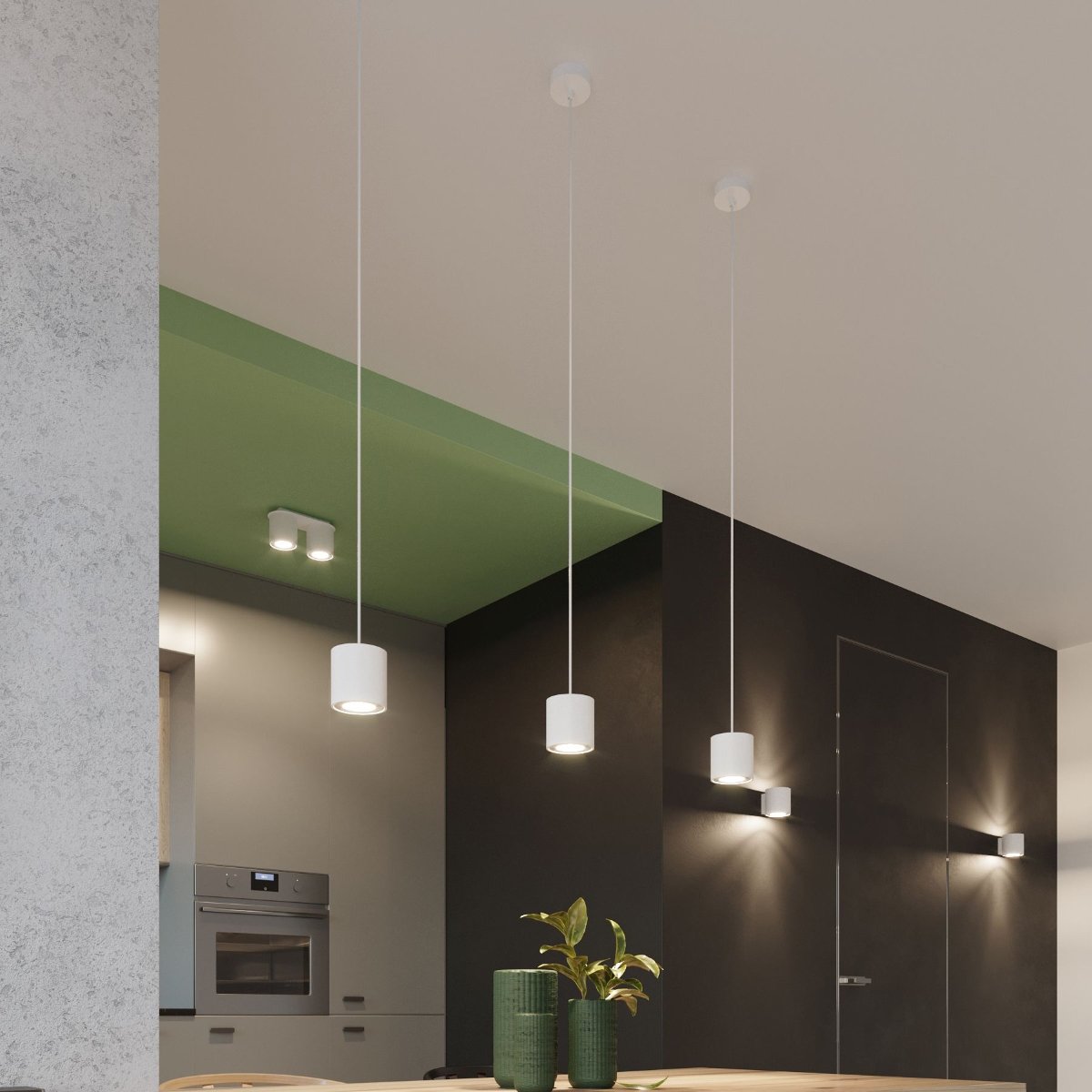 Plafonnier Aluminium Blanc GU10 2 Orbis blanc, EDEN