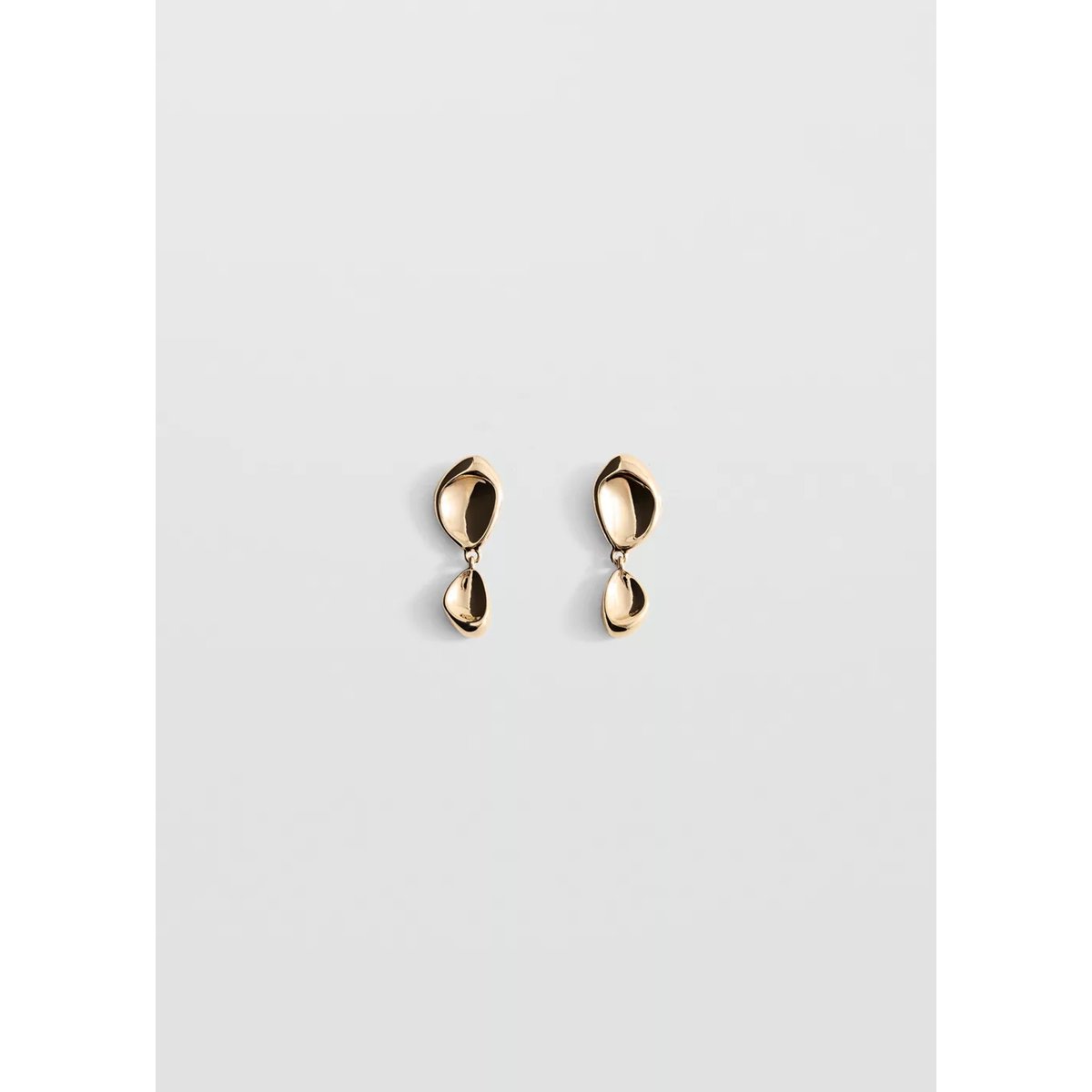Boucles d’oreilles pendantes relief or, MANGO