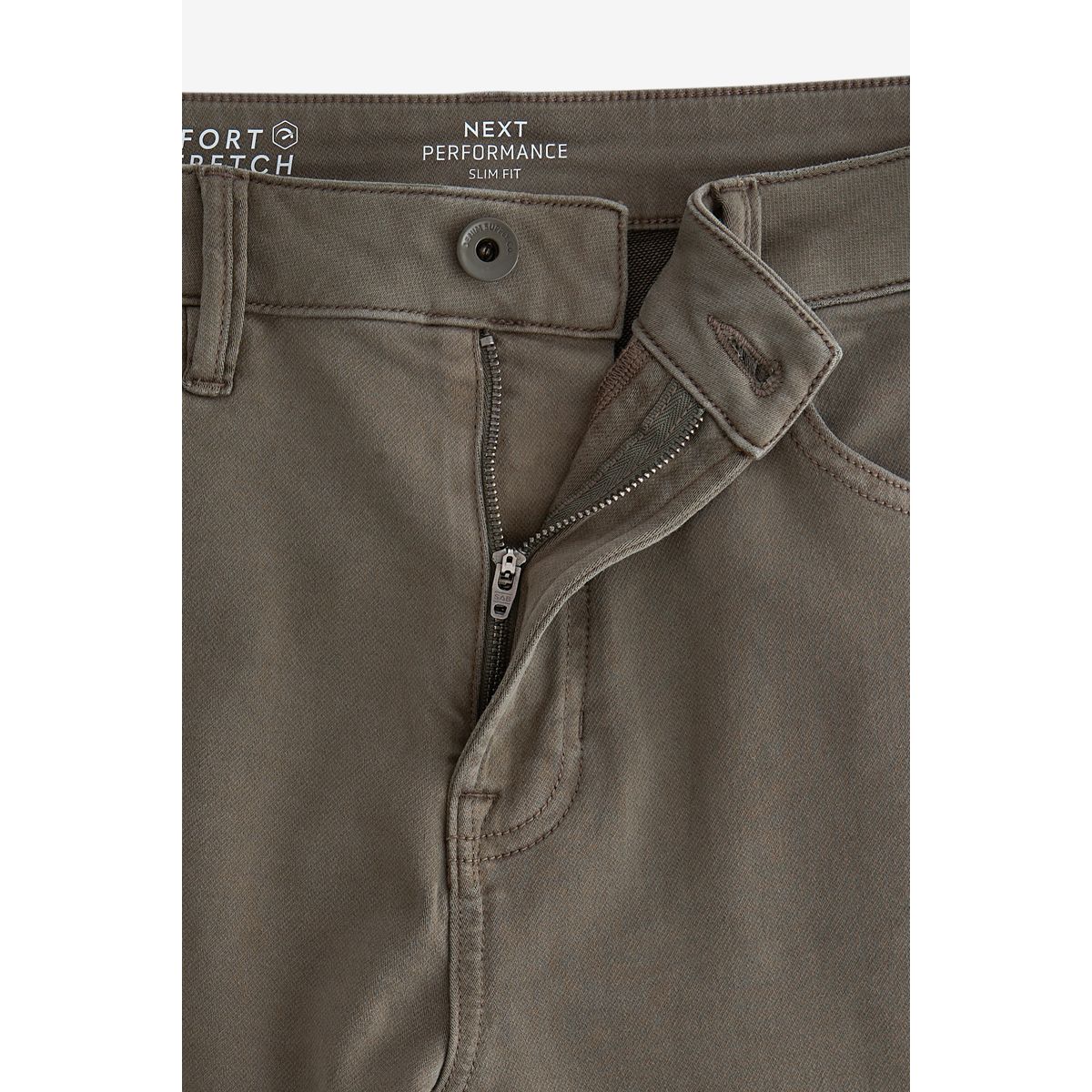 Jean slim stretch confortable marron champignon, NEXT