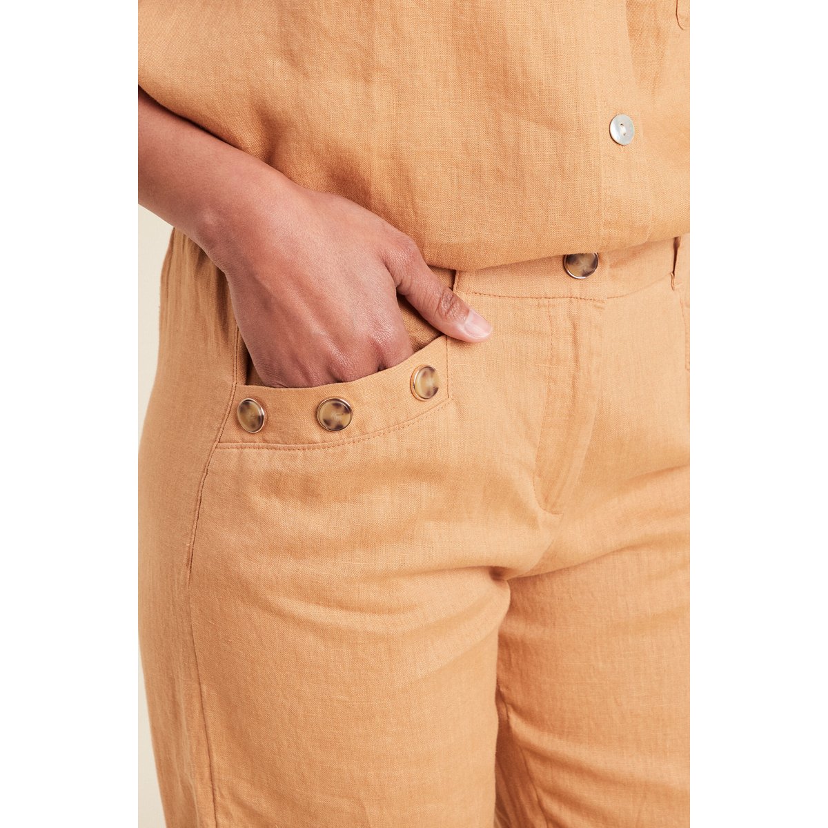 Pantalon fluide taille haute beige, BREAL