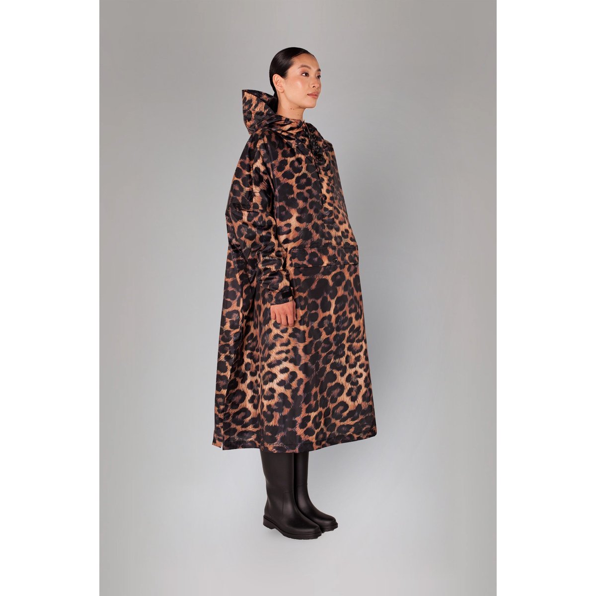 Poncho de pluie imperméable DARK LEOPARD marron – léopard noir & chocolat, RAINKISS