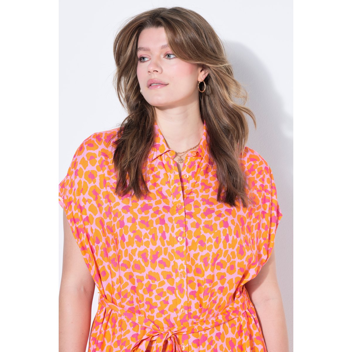Robe midi oversize, imprimé léopard orange, STUDIO UNTOLD