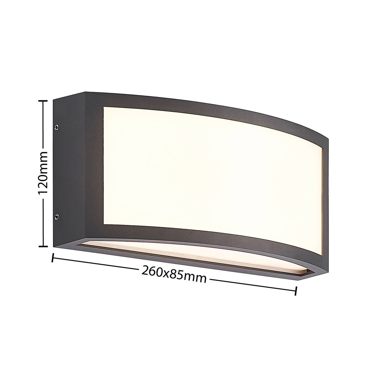 Applique extérieure en aluminium moderneLED gris foncé (ral 7016), blanc, LINDBY