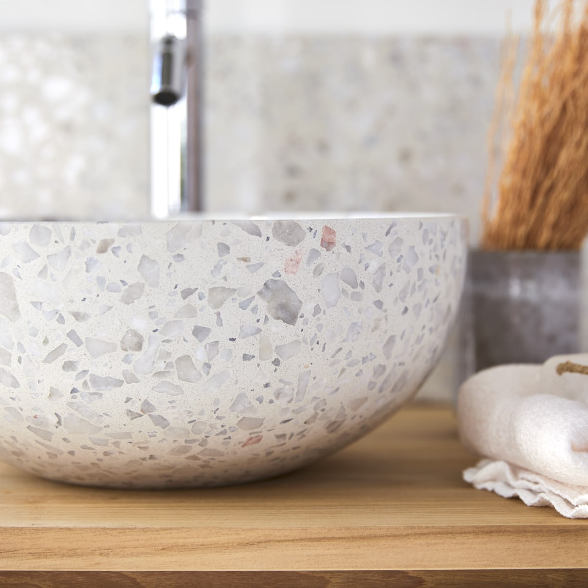 Vasque en Terrazzo premium, ELEA beige, TIKAMOON