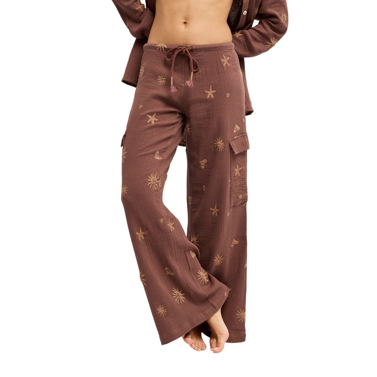 Pantalon de plage décontracté STARDUST SAND. marron pepper corn sunny ditsy, ROXY