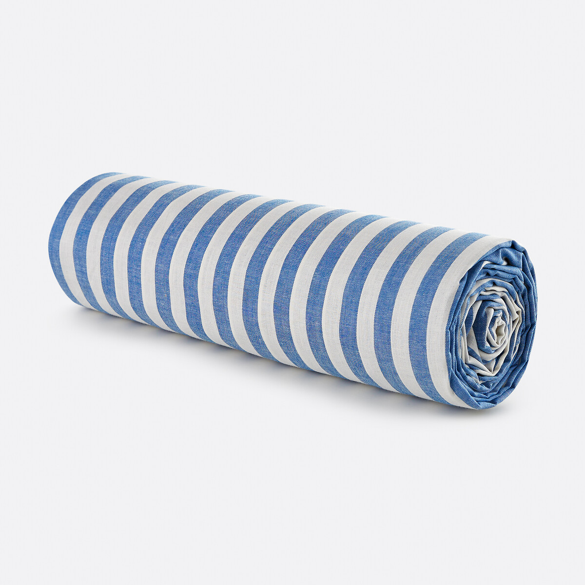 Drap-housse enfant, en coton, bonnet 30 cm, SOIZIC BLEU rayé bleu, LA REDOUTE INTERIEURS