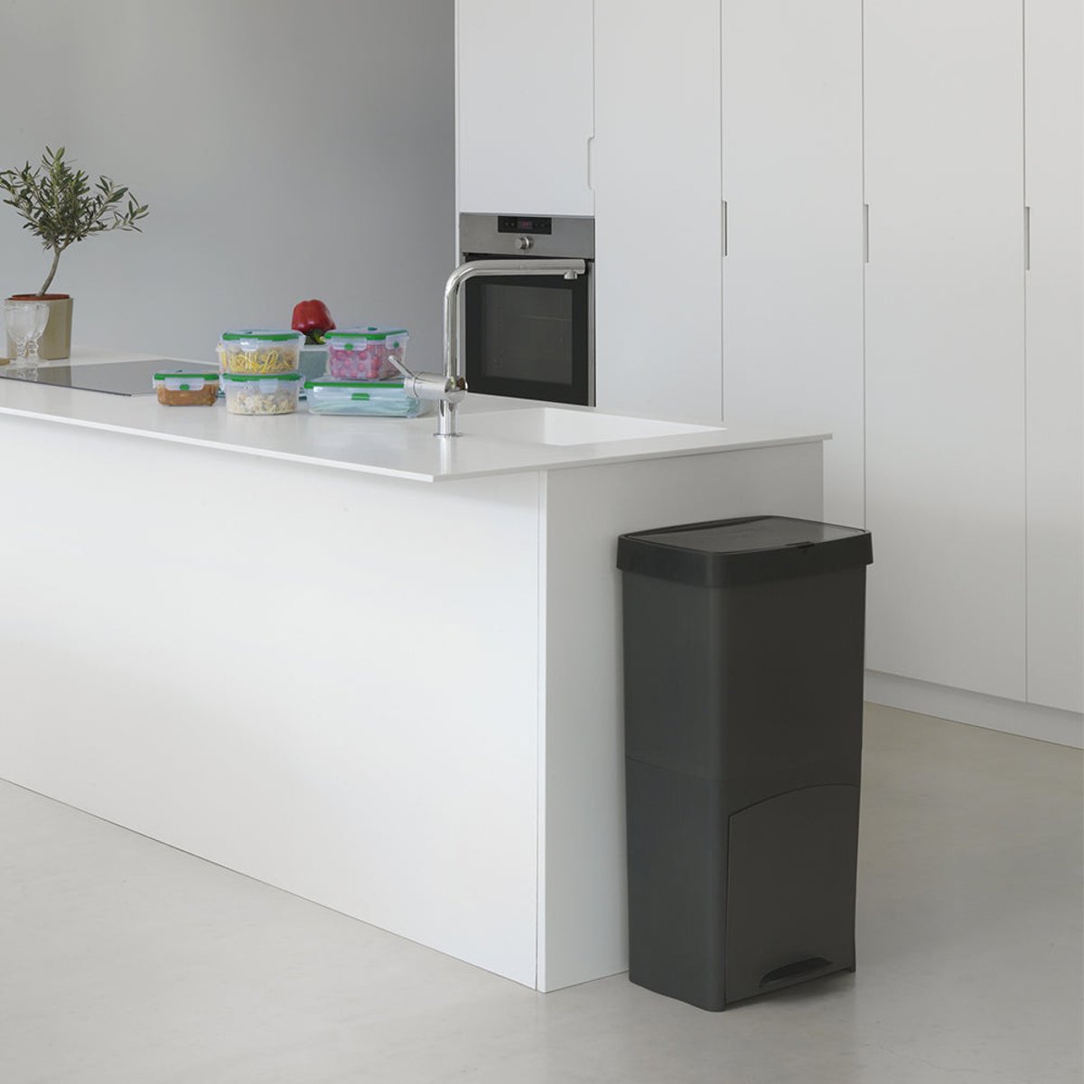 Poubelle de cuisine tri sélectif PICEA gris, KITCHEN MOVE