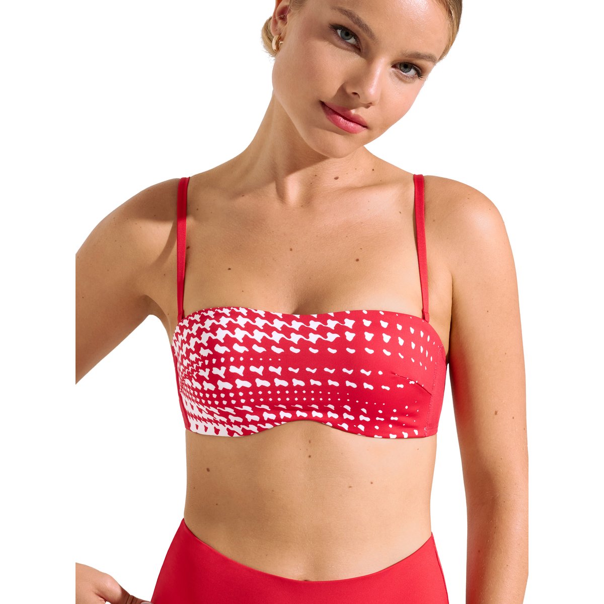 Haut maillot de bain bandeau préformé Quito rouge, LISCA
