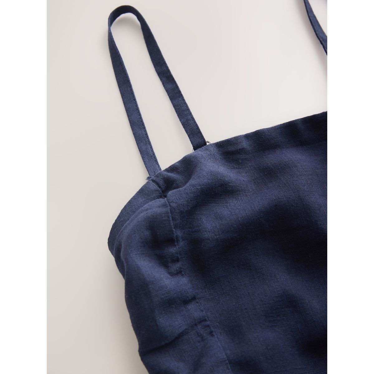 Robe bandeau mi-longue froncée bleu marine, NEXT