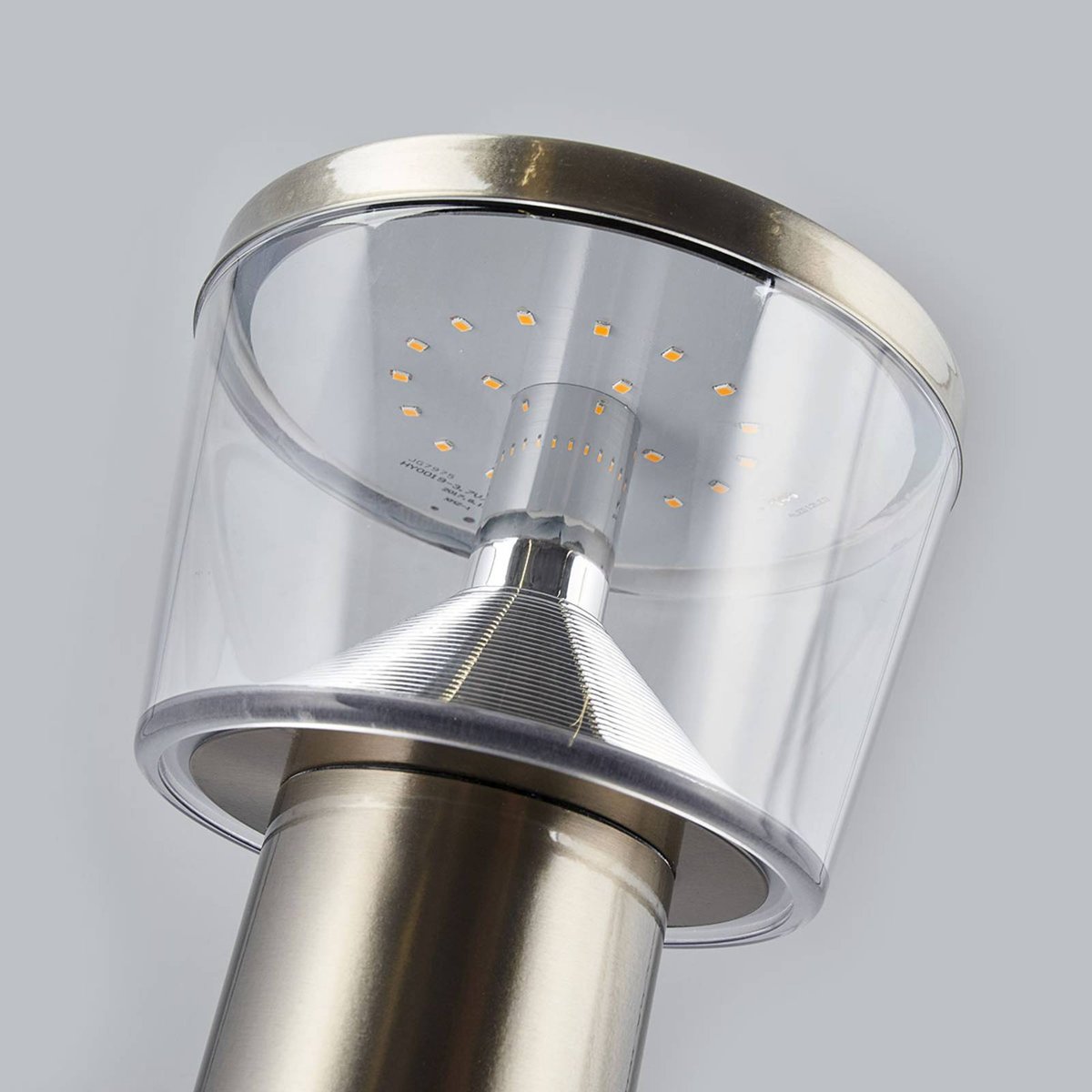 Lampe solaire en inox moderneLED, Antje acier inoxydable, transparent, LINDBY