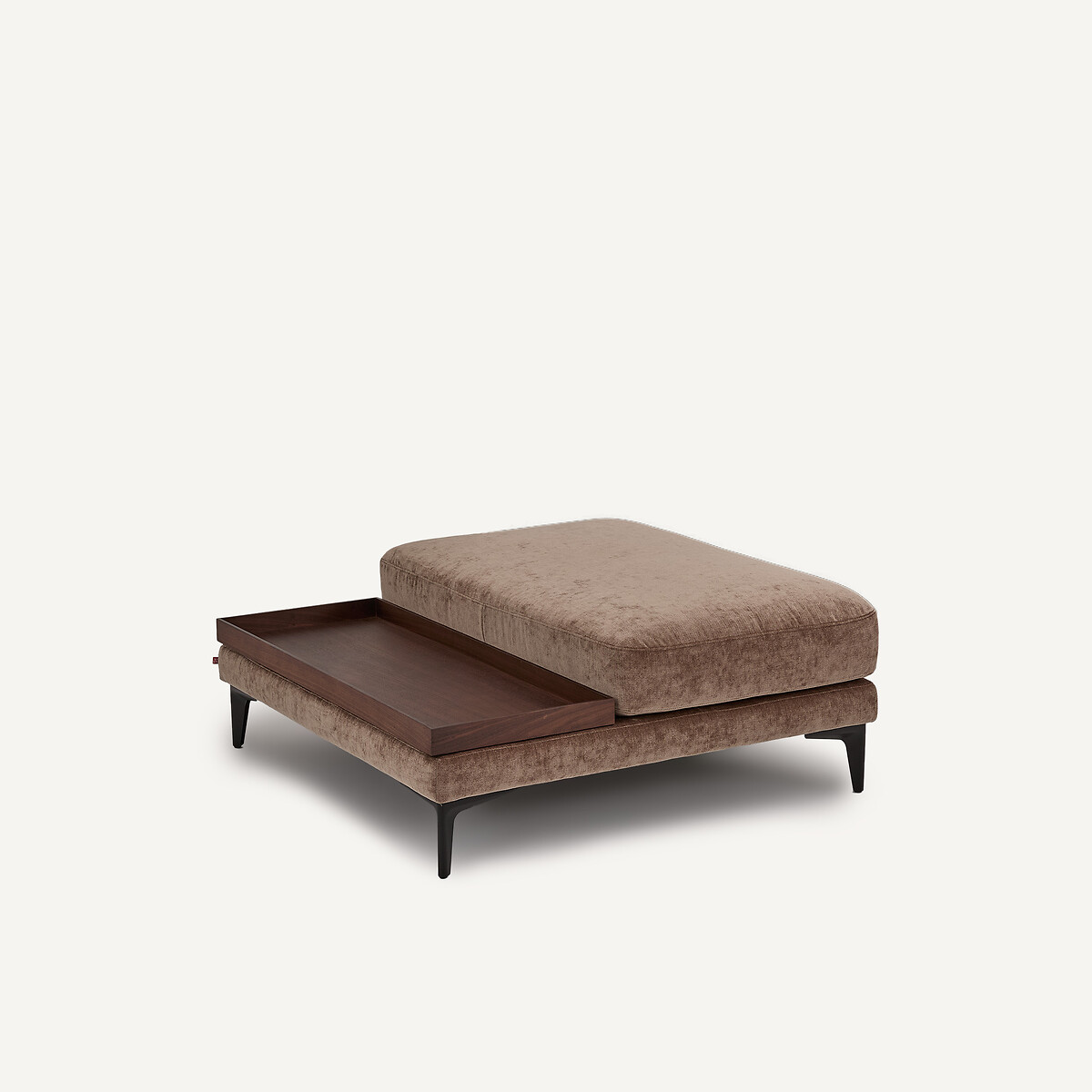Repose-pieds avec plateau, velours mélangé, MODERNISTE café latte, EMMANUEL GALLINA X AM.PM