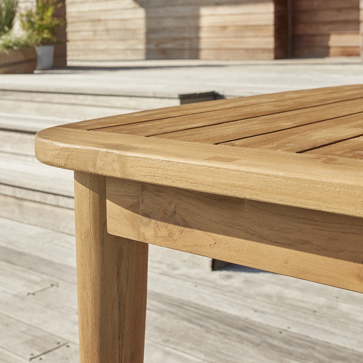 Salon de jardin en teck recyclé extensible 10/12 places HORTENSE naturel, BERAH GETAH