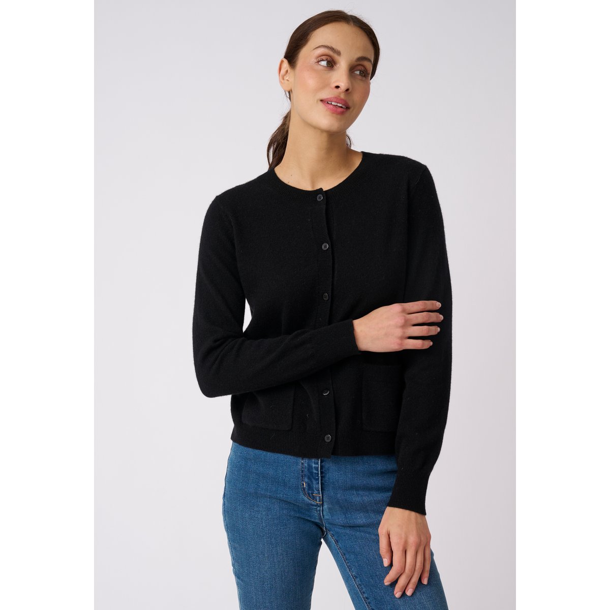 Cardigan pur cachemire noir, DAMART