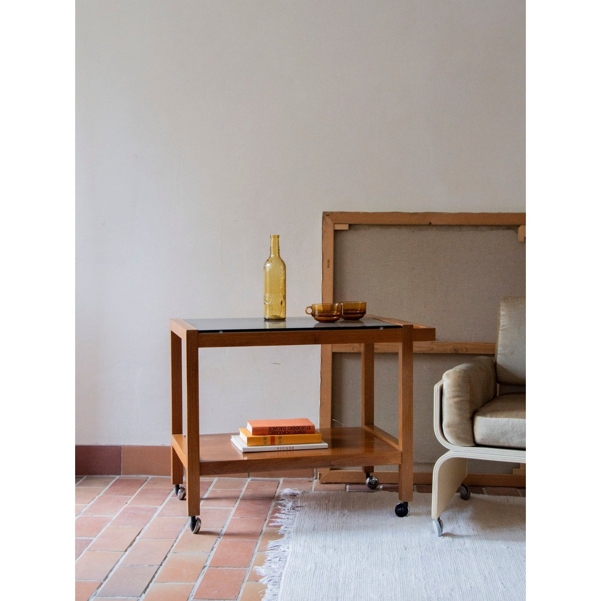 Desserte en bois et verre Anouk N°200 - Bon état bois, DEBONGOUT