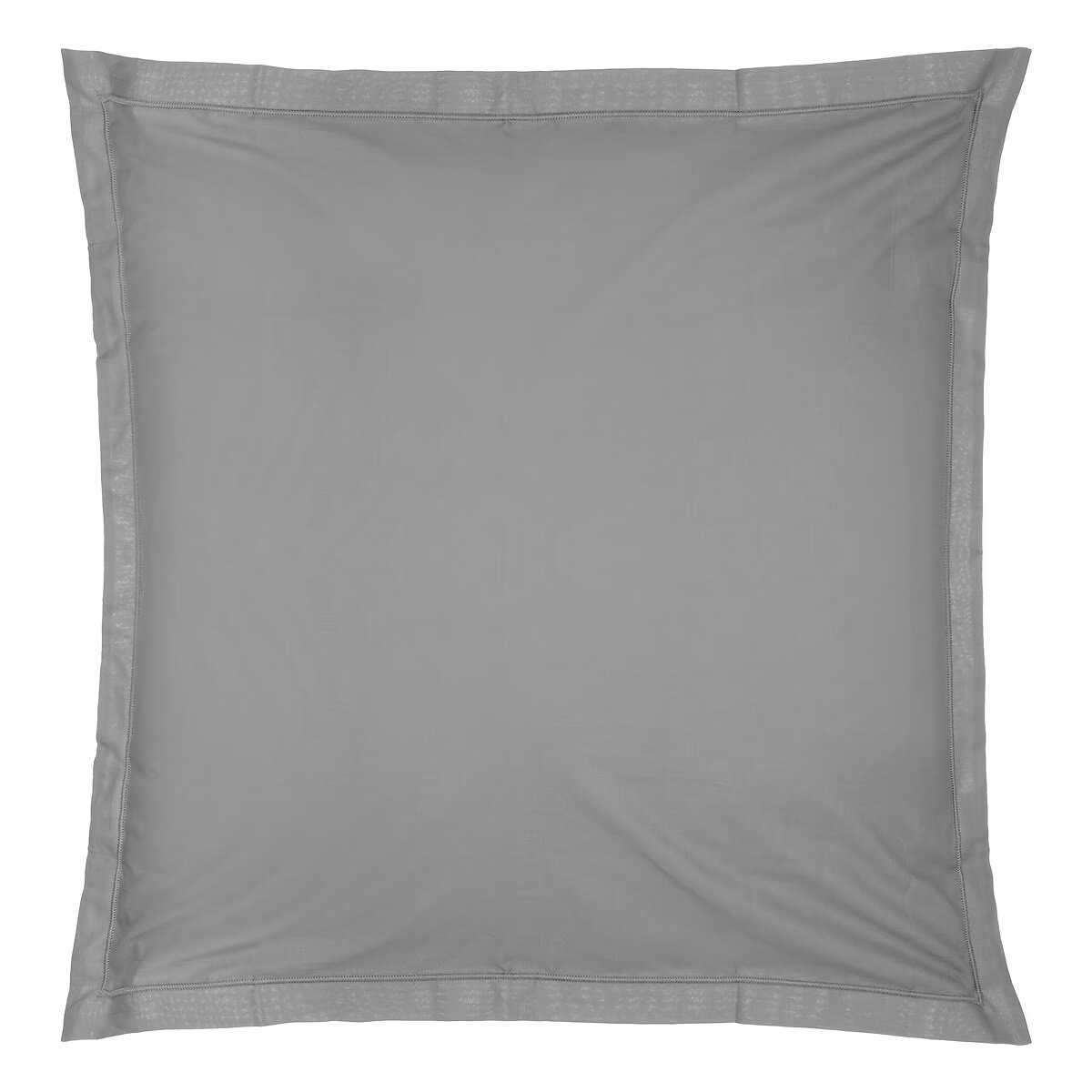 Taie d'oreiller en percale de coton uni Harmonie gris, EDEN