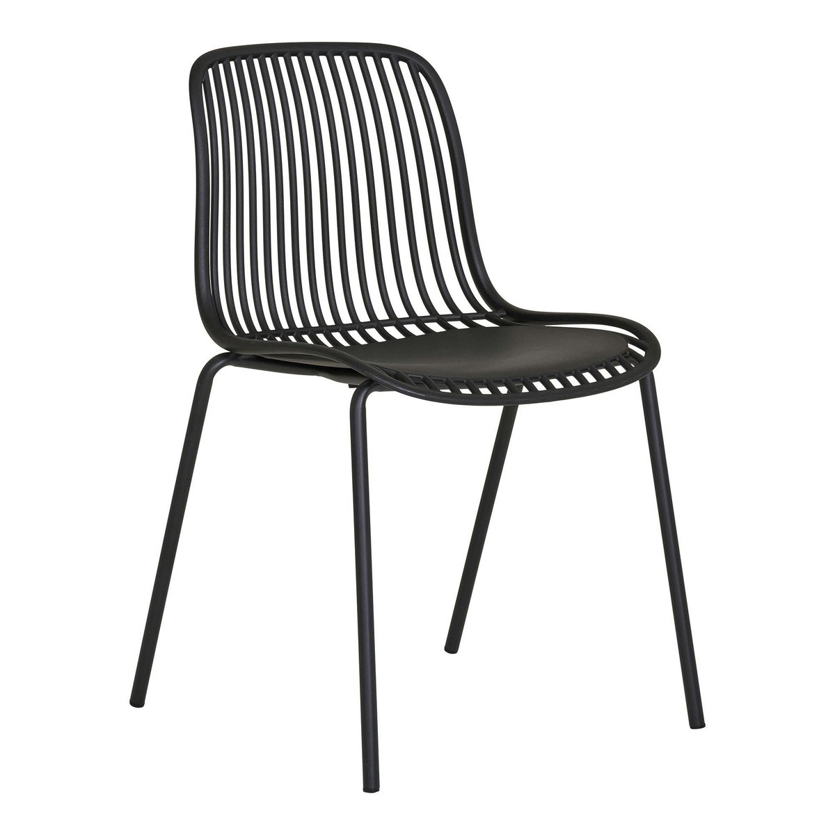 Chaise empilable en polypropylène (lot de 2) ELVA noir, PIER IMPORT