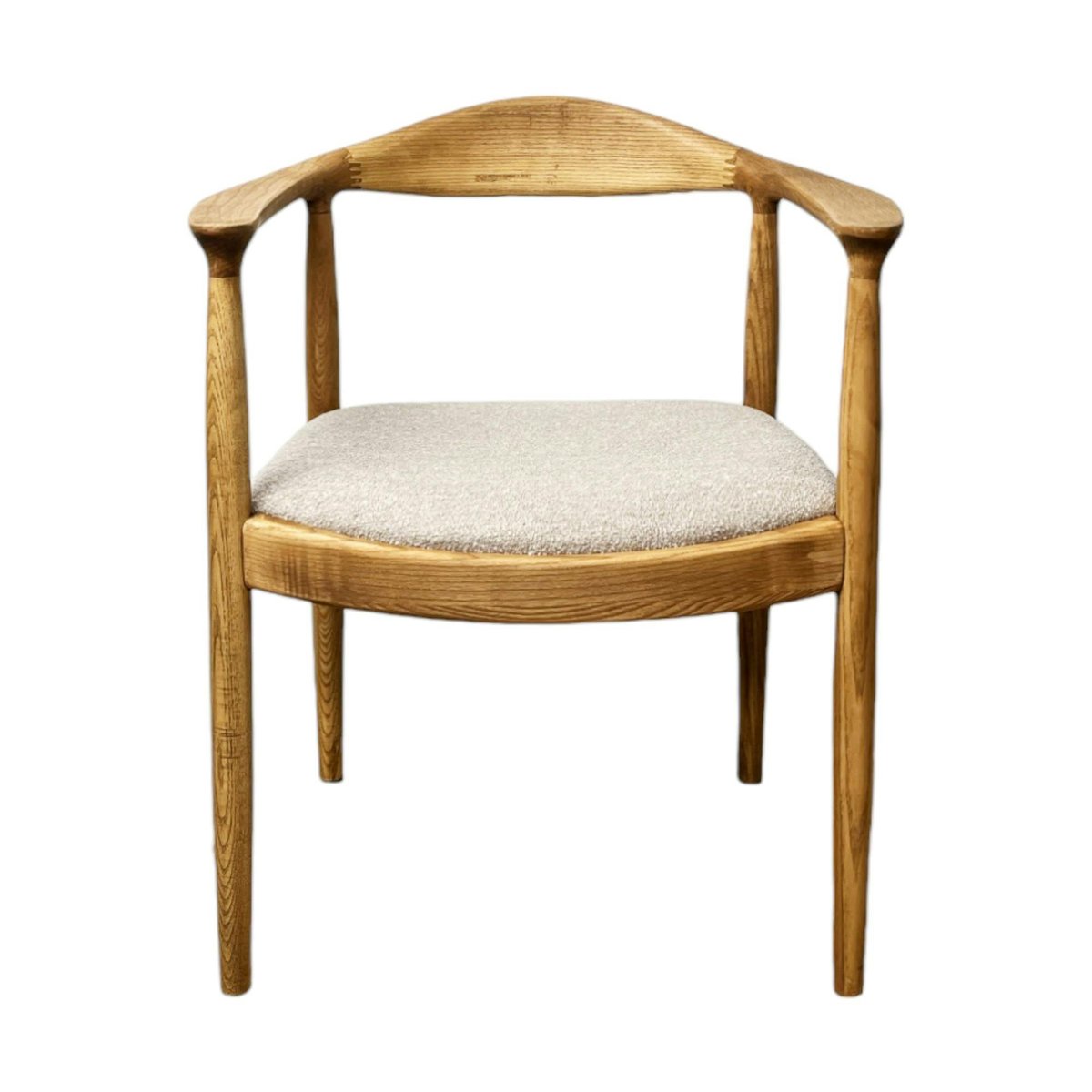Chaise design en bouclette sable PALERME taupe, PIER IMPORT