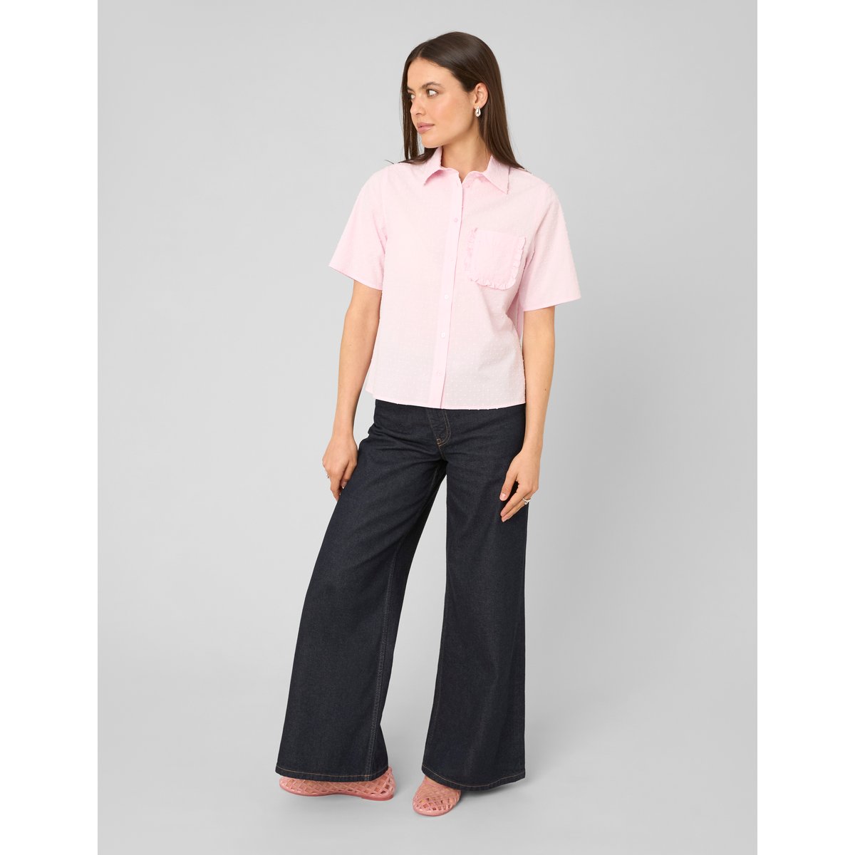 Chemise manches courtes rose pâle, BZB