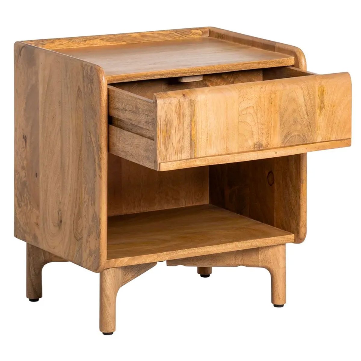Table de chevet bois massif manguier 1 tiroir 45x35x50cm bois, WADIGA