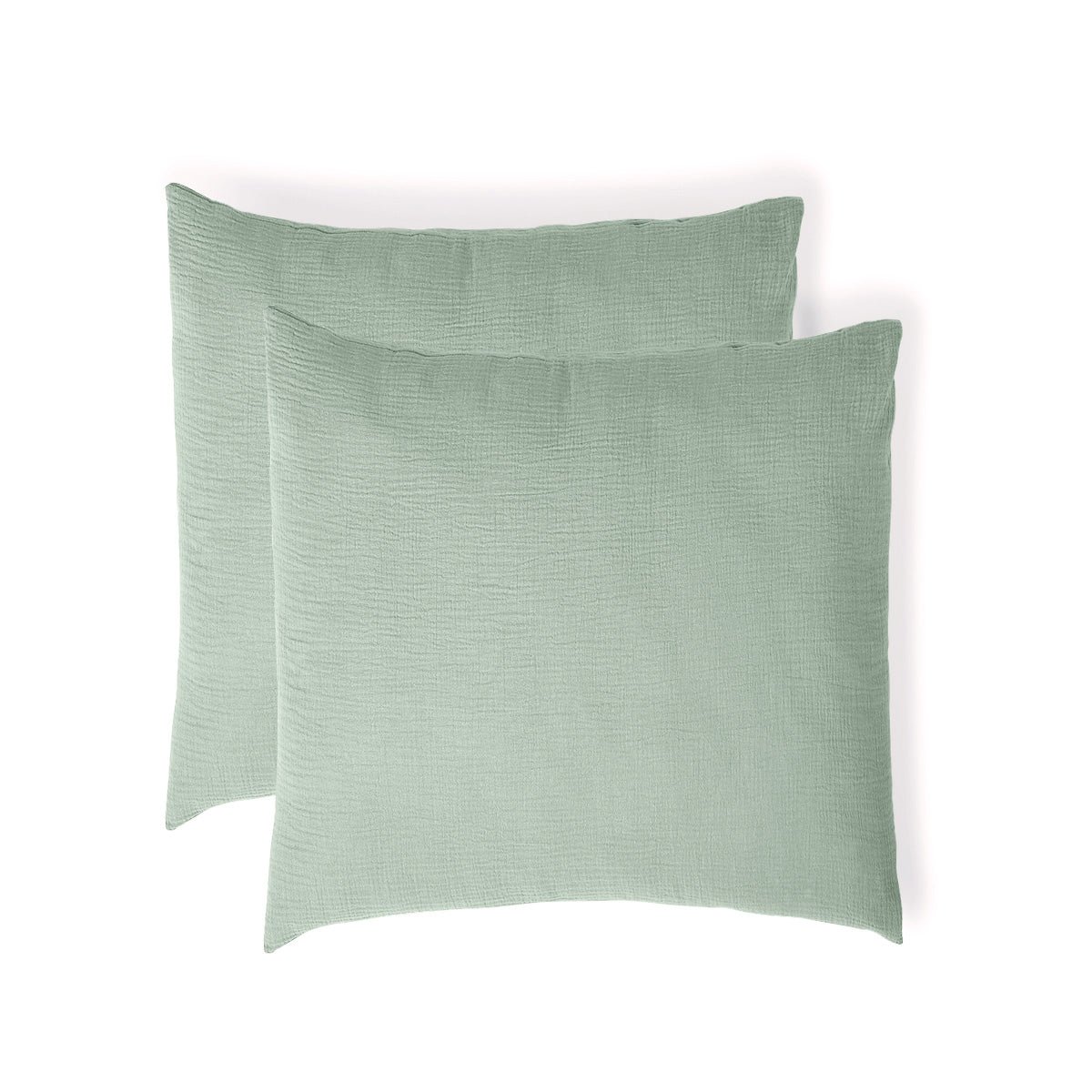 Parure + taies 65x65 gaze de coton ALMA Made in Europe vert céladon, FEBRONIE