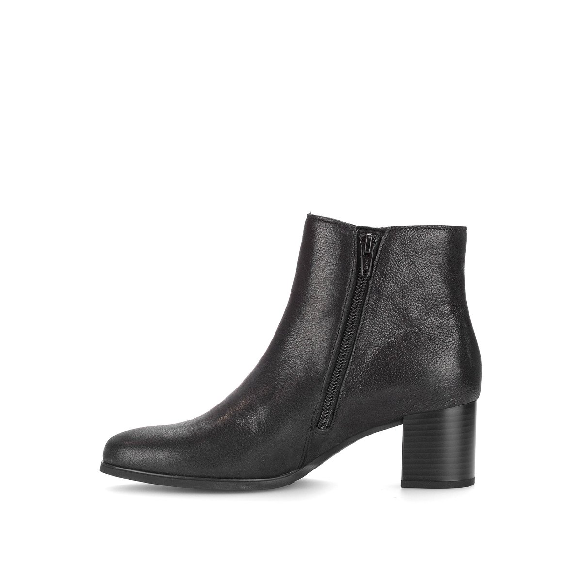 Bottines en cuir à talon décroché noir, GABOR