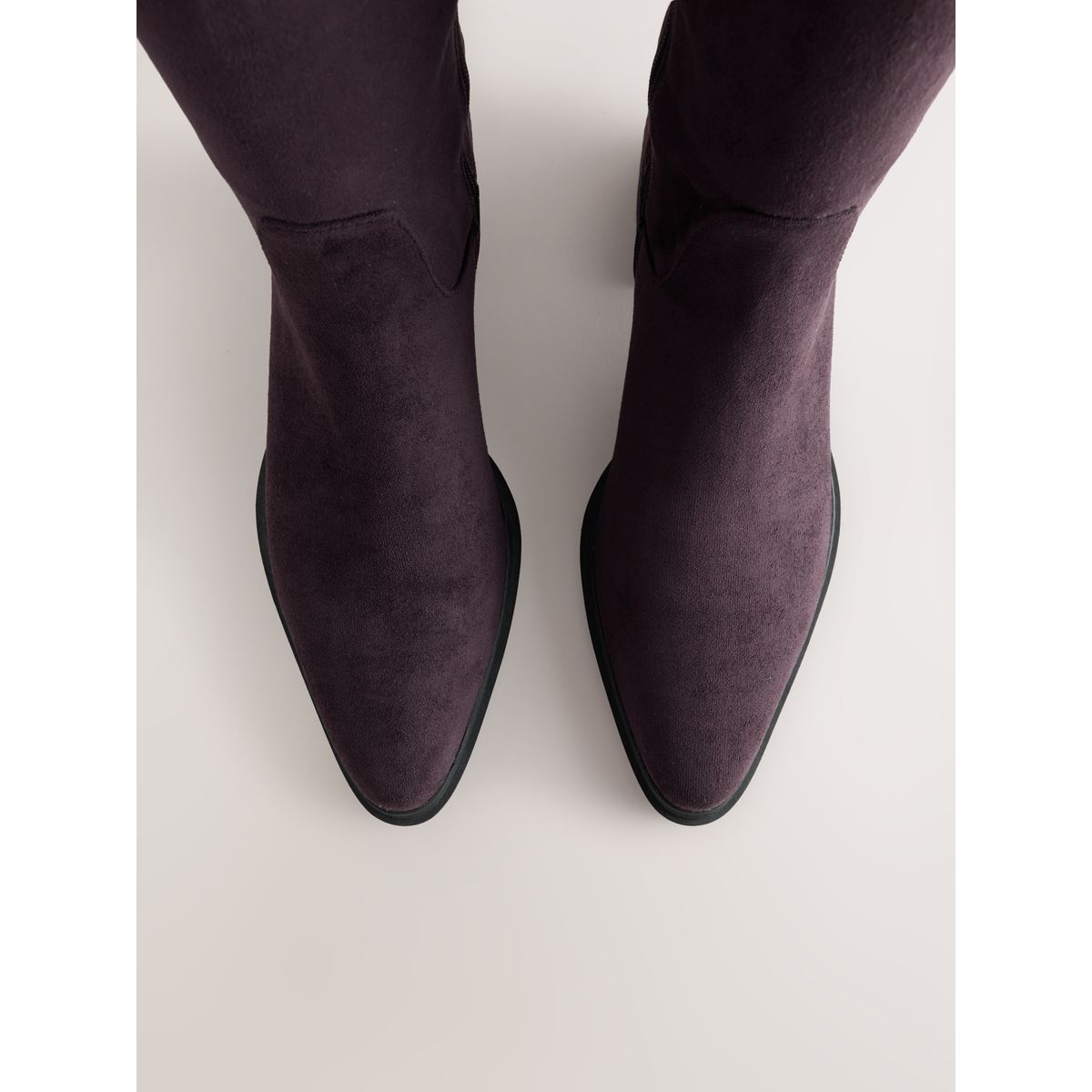Bottes souples hauteur genou à bout ciselé marron chocolat, NEXT