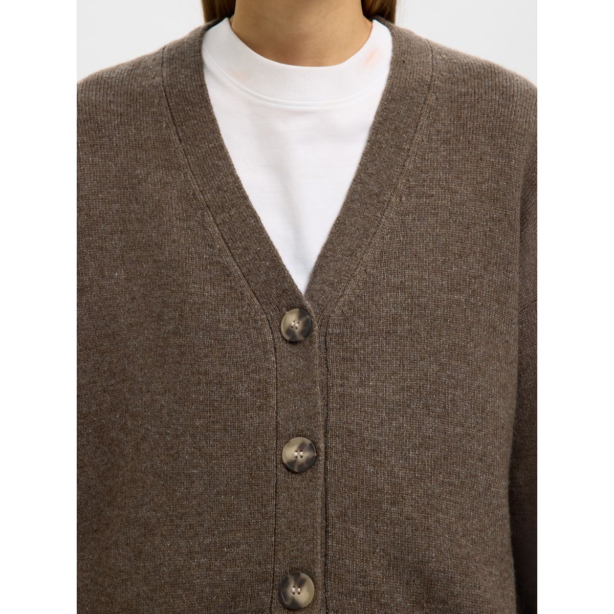 Cardigan En Maille morel, SELECTED