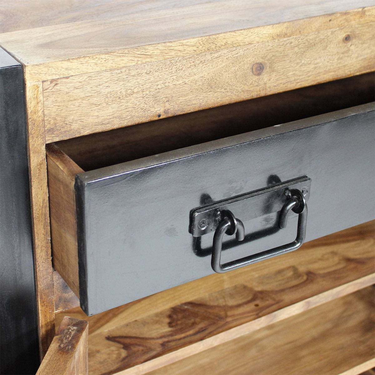 Buffet en bois d'acacia et métal HAVANA bois foncé, MADE IN MEUBLES