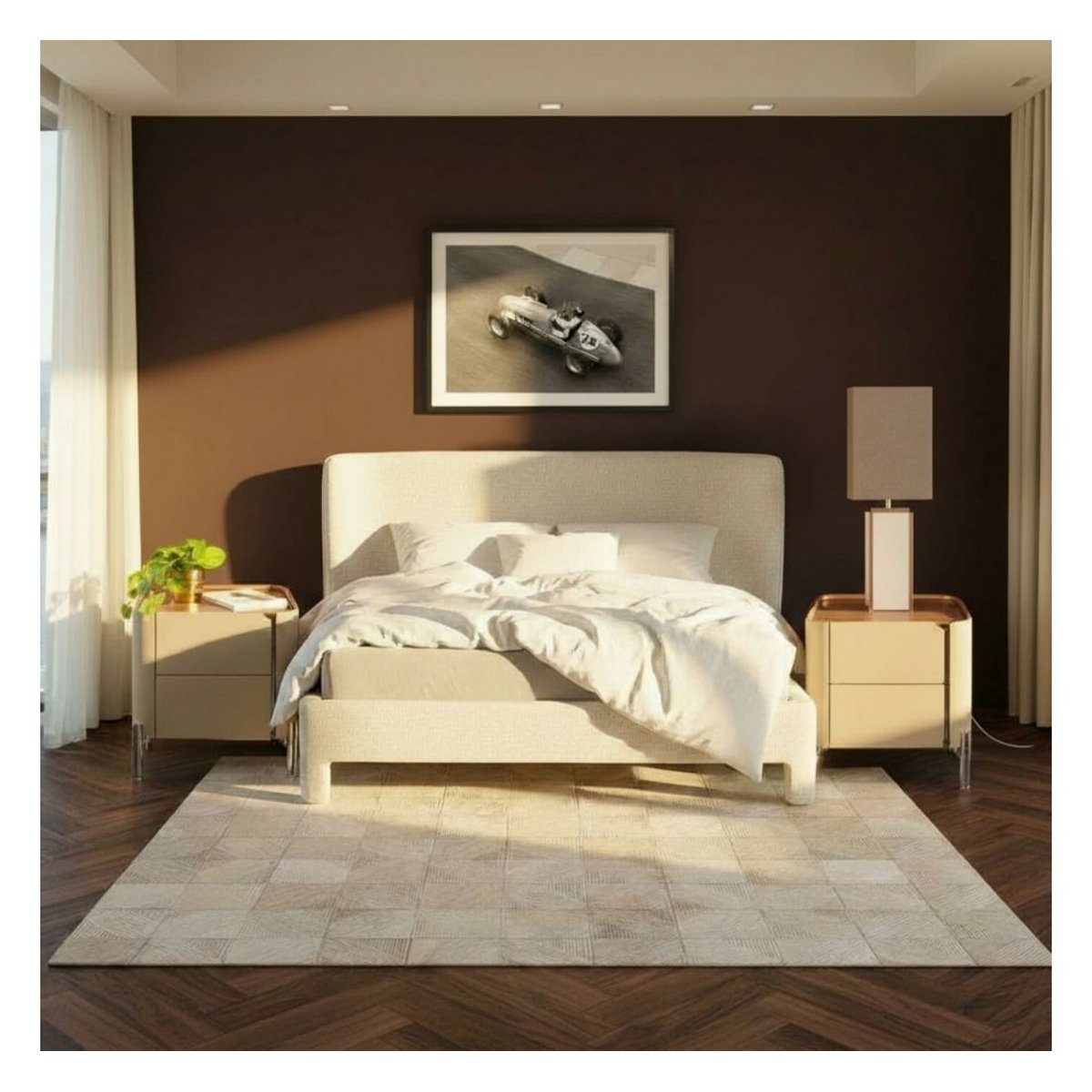 Cadre de lit en polyester, PAUL beige, KARE DESIGN