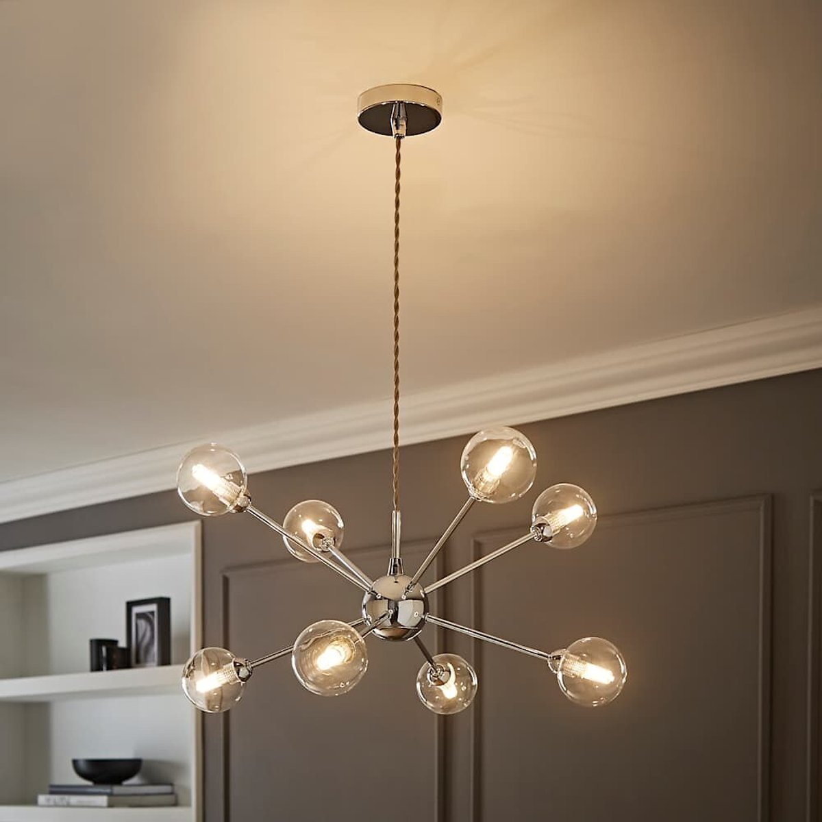 Syd 70's Style Globe Light with LED Bulbs silver-coloured, ÉDITÉ