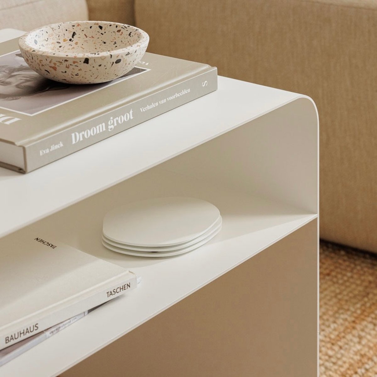 Table basse en acier COSMO blanc, MATHI DESIGN