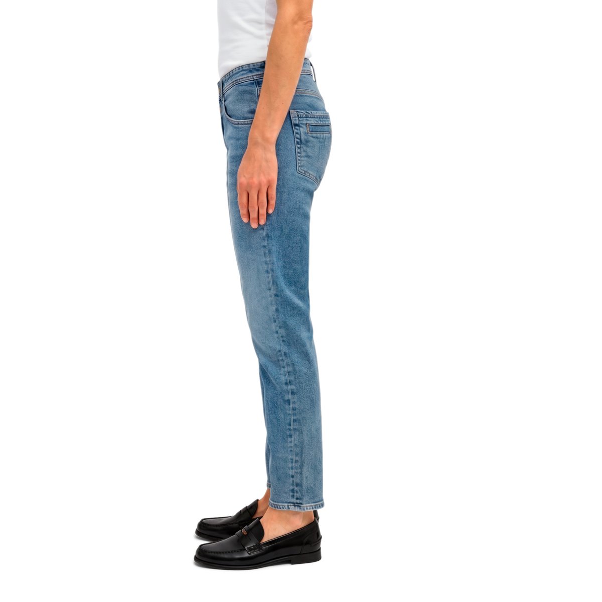 Jeans modèle Theda boyfriend en coton bio mélangé bleu, MARC O'POLO