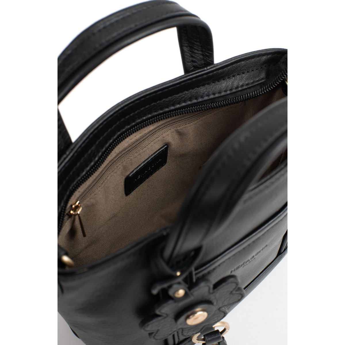 Sac cabas porté main HÉRA noir, HEXAGONA