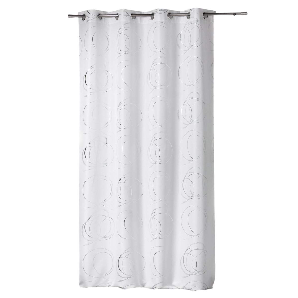 Rideau a oeillets 140 x 260 cm Argent bully blanc blanc, argent, EDEN
