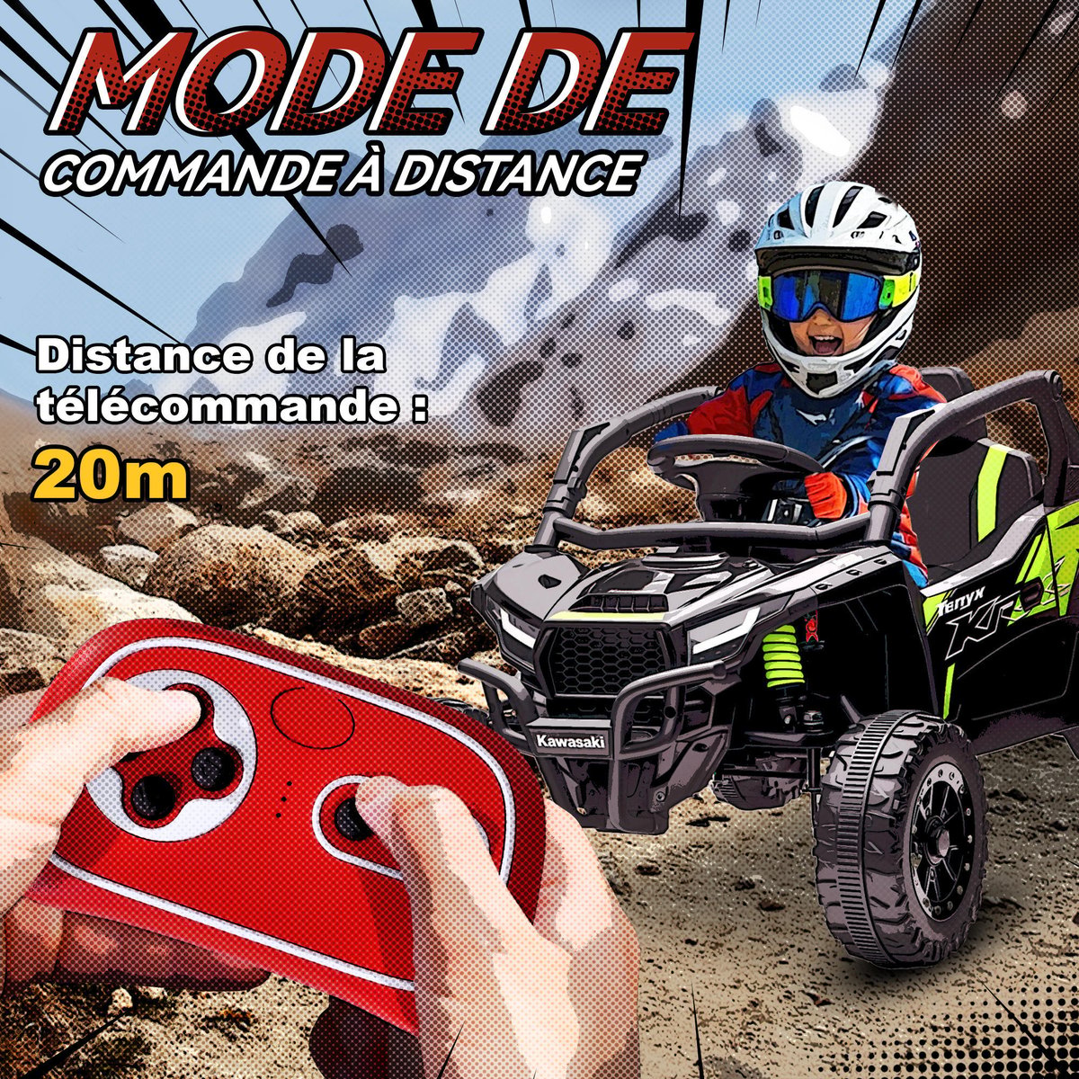 UTV électrique pour enfants PP Noir noir, AIYAPLAY
