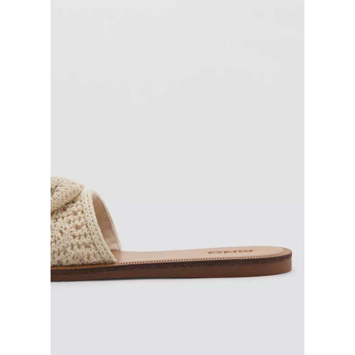 Sandales plates en crochet blanc cassé, MANGO KIDS